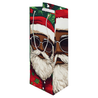 Sacola Para Vinho Jolly Black Papais noeis Natal Gift Bag