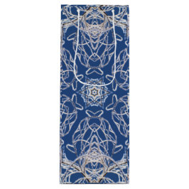 Sacola Para Vinho Kaleidoscope Azul brilhante, Branco, Estrela Solte