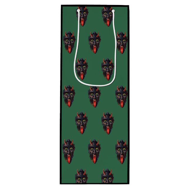 Sacola Para Vinho Krampus Verde (Frente)