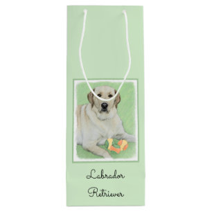 Sacola Para Vinho Labrador Amarelo - Impressão de Retriever e Têni
