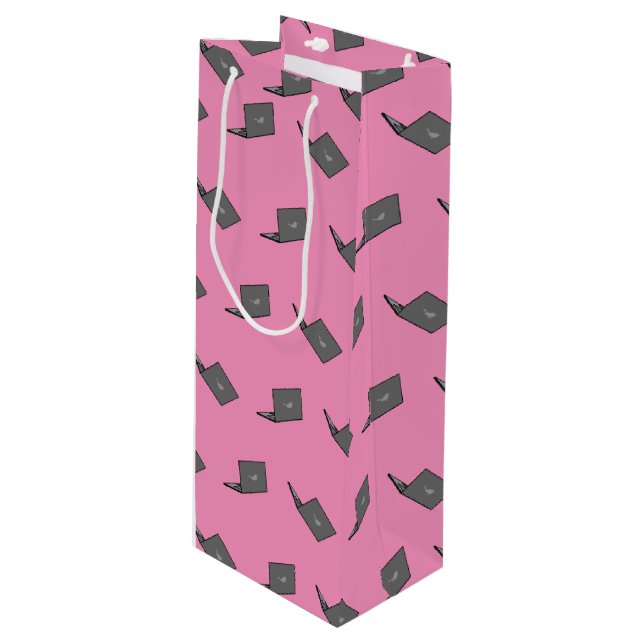 Sacola Para Vinho Laptop com a cinza do logotipo Bird (Frente inclinada)