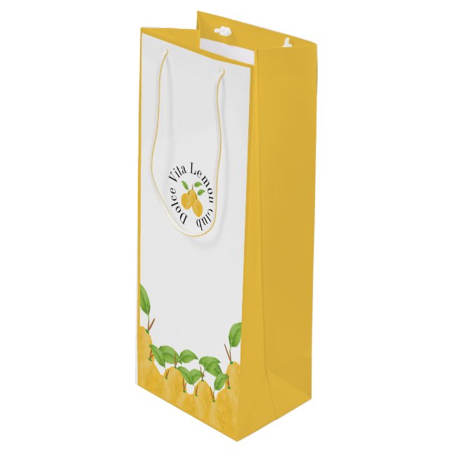 Sacola Para Vinho Lemon Bloom Collection (Frente inclinada)