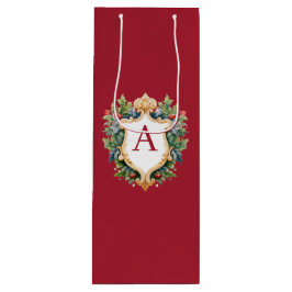 Sacola Para Vinho Letra Elegante Monograma de Natal