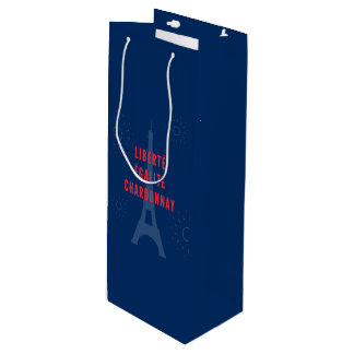 Sacola Para Vinho Liberté Égalité Chardonnay Engraçado Torre Eiffel