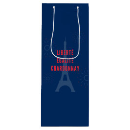 Sacola Para Vinho Liberté Égalité Chardonnay Engraçado Torre Eiffel