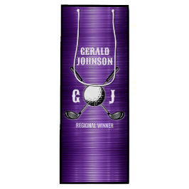 Sacola Para Vinho Linhas Metálicas Roxas Monograma de Golfe Design