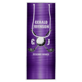 Sacola Para Vinho Linhas Metálicas Roxas Monograma de Golfe Design