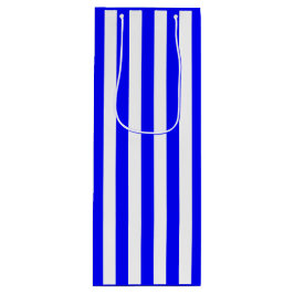 Sacola Para Vinho Listra Azul e Branco