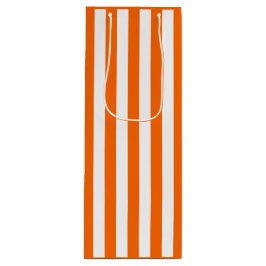 Sacola Para Vinho Listra Laranja e Branco