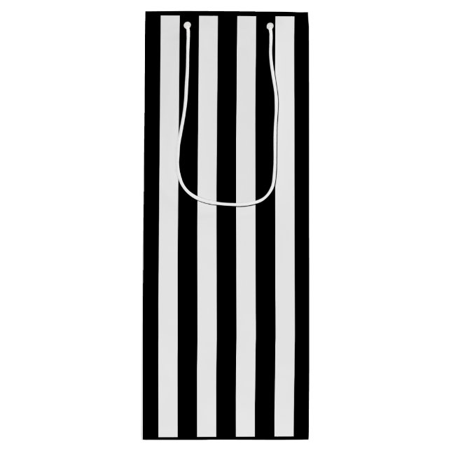 Sacola Para Vinho Listra Preta e Branca (Frente)