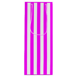 Sacola Para Vinho Listra Rosa e Branca