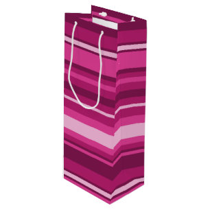 Sacola Para Vinho Listras de Fuschia