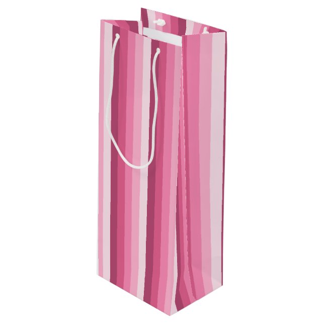 Sacola Para Vinho Listras de sombra rosa (Frente inclinada)