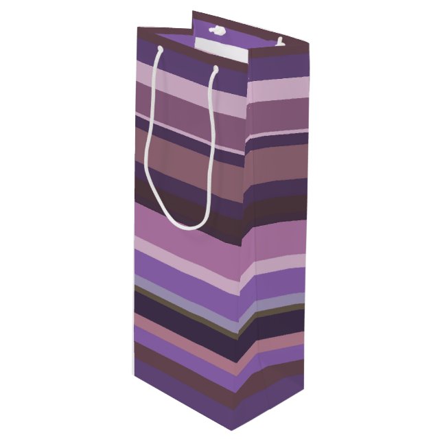 Sacola Para Vinho Listras horizontais Mauve (Frente inclinada)