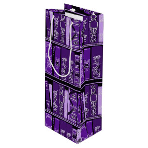 Sacola Para Vinho Livros Roxos Prateleiras Livros Vintage