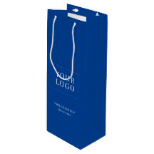 Logotipo comercial mínimo azul - Bag de papel do v