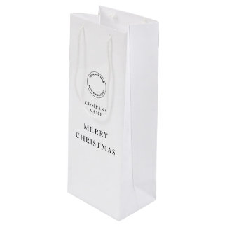 Sacola Para Vinho Logotipo da Empresa Minimalista Nome Feliz Natal B