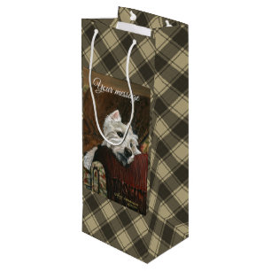 Sacola Para Vinho Lounging Westie em Sofa