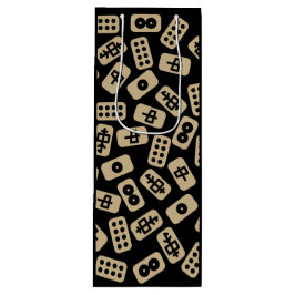 Sacola Para Vinho Mahjong azulejo castanho em preto