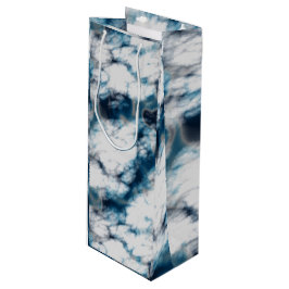 Sacola Para Vinho Mármore Azul