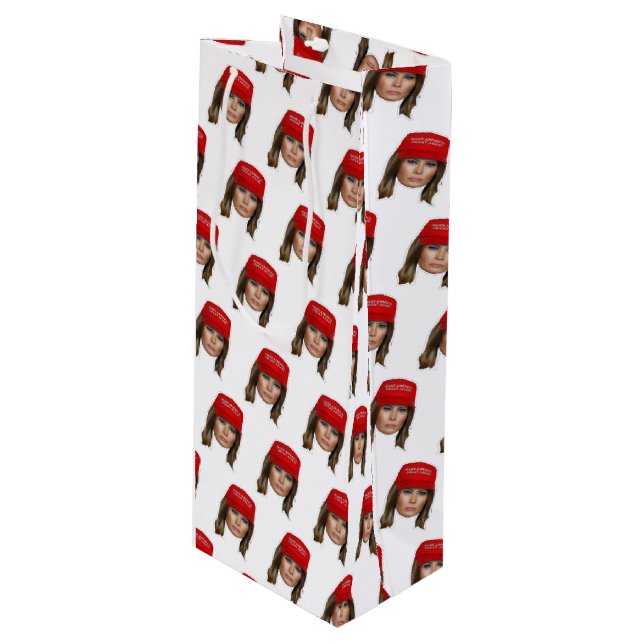 Sacola Para Vinho Melania Trump MAGA Natal (Frente inclinada)