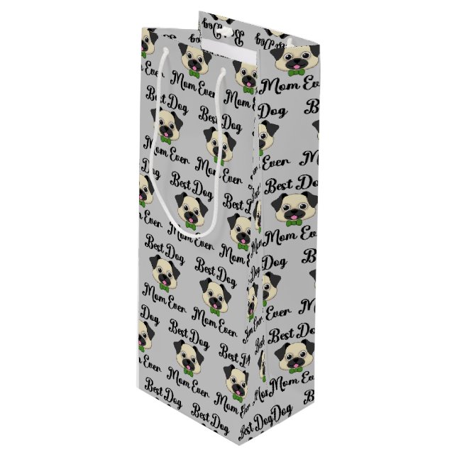 Sacola Para Vinho Melhor Mãe De Cachorro (Frente inclinada)