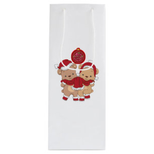 Sacola Para Vinho Merry Christmas Gift Bag