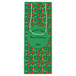 Sacola Para Vinho Merry Christmas retro name and date place