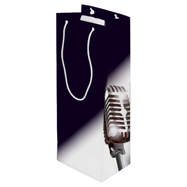 Sacola Para Vinho Microfone do Palco Retroativo (Verso inclinado)