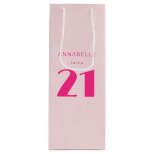 Sacola Para Vinho Moderno 21 ruas 21 Festas de aniversário Rosa
