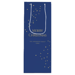 Sacola Para Vinho Moderno Minimalista Dourado Confetes Feliz Natal