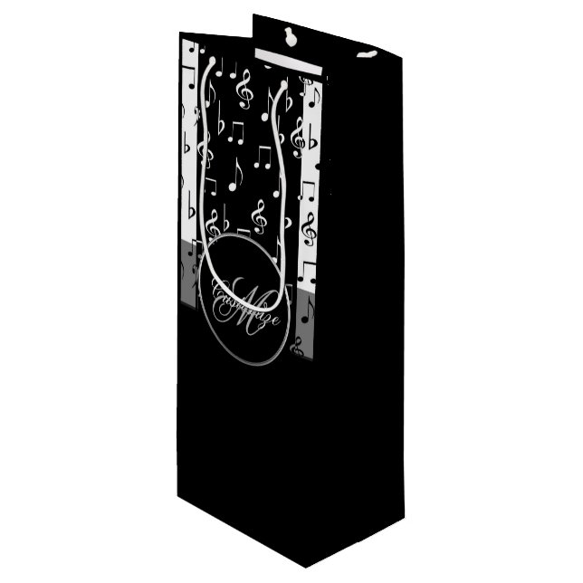 Sacola Para Vinho Monograma Black & White Musstris Wine Bag 4 (Frente inclinada)