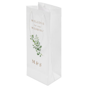 Sacola Para Vinho Monograma Eucalyptus Weding Small Favor Gift Bag