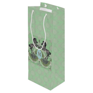 Sacola Para Vinho Monograma Zebra Dueling