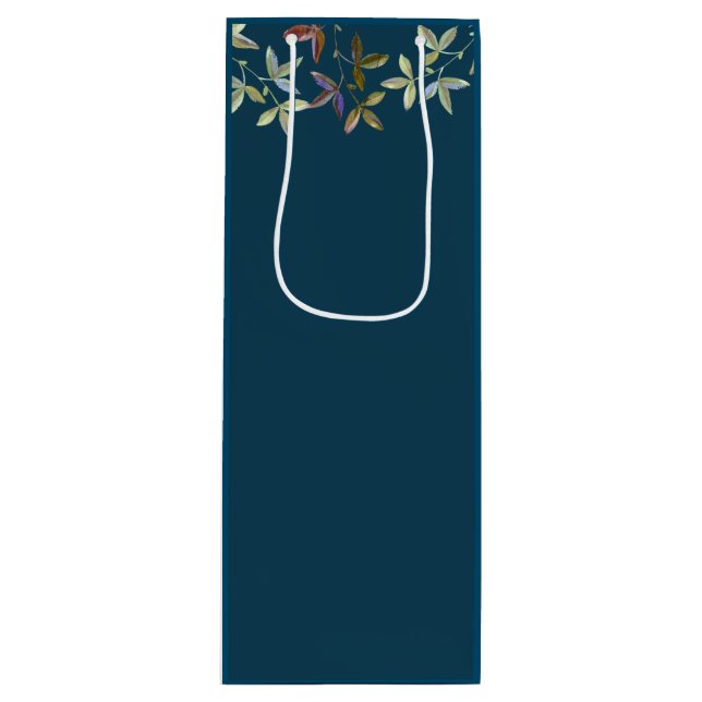 Sacola Para Vinho Na moda Chic Simples Elegante Azul (Frente)