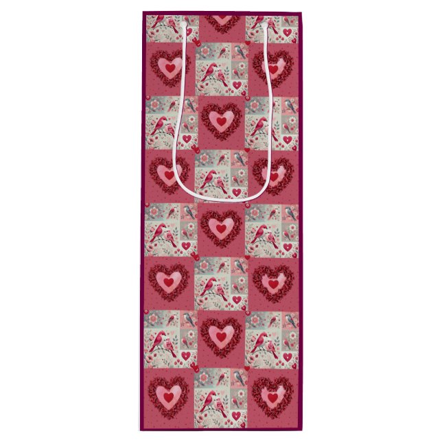 Sacola Para Vinho Namorados - Saco do presente de vinho (Frente)