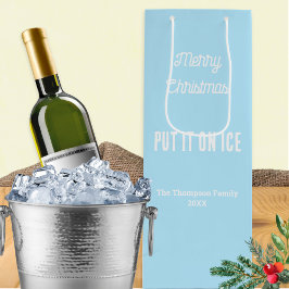Sacola Para Vinho Natal Branco Personalizado Feliz