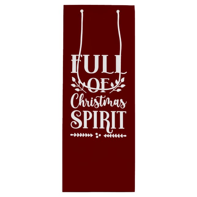 Sacola Para Vinho Natal festivo (Frente)