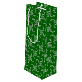 Sacola Para Vinho Natal Garland Green, decoração de Natal