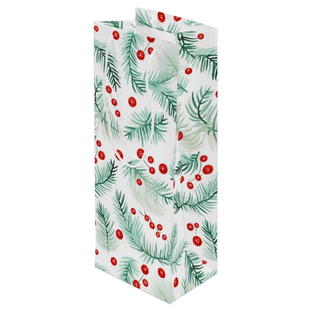 Sacola Para Vinho Natal Holly (Verso inclinado)