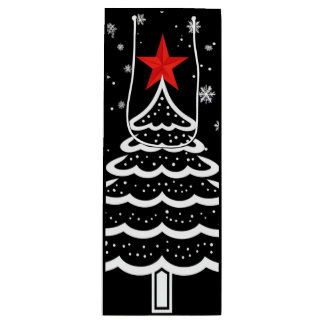 Sacola Para Vinho Natal preto e vermelho