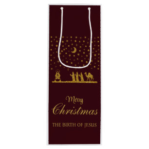 Sacola Para Vinho Natal religioso, Nascimento de Jesus, Três Rei