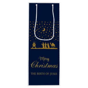 Sacola Para Vinho Natal religioso, Nascimento de Jesus, Três Rei