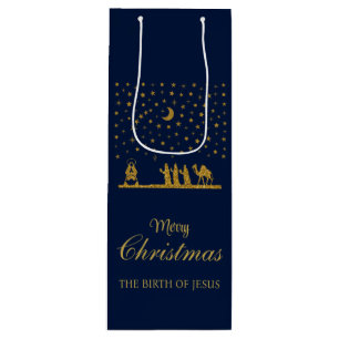 Sacola Para Vinho Natal Religioso, Nascimento de Jesus, Três Reis