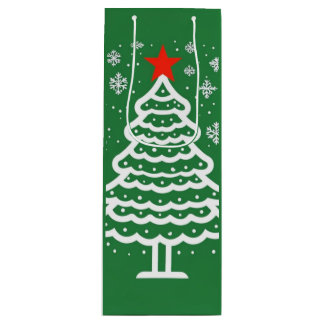 Sacola Para Vinho Natal Verde e Vermelho