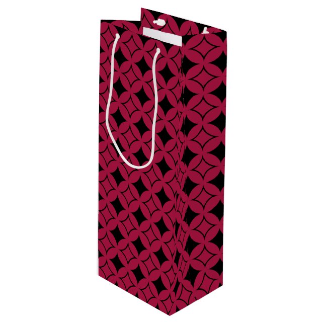 Sacola Para Vinho Navio vermelho e preto (Frente inclinada)
