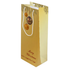Sacola Para Vinho Nobre Natal Dourado Elegante