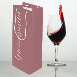 Sacola Para Vinho Noivo de Casamento em Rosa Desbotado com Letra Est