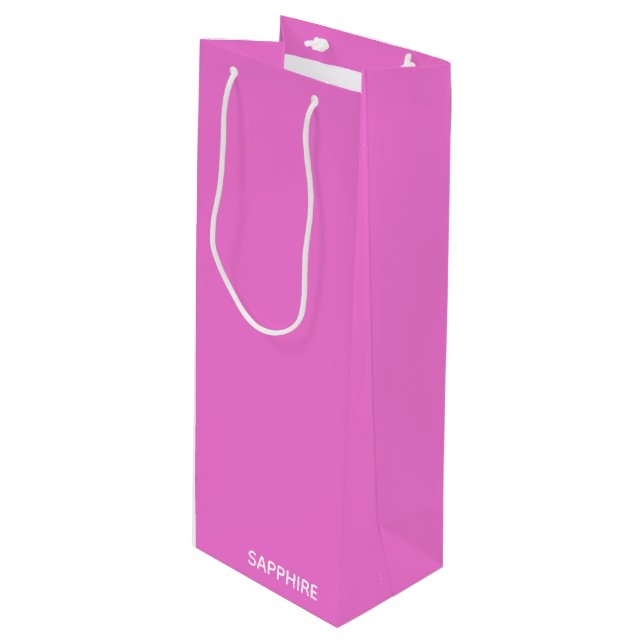 Sacola Para Vinho Nome da cor rosa de apphire (Frente inclinada)
