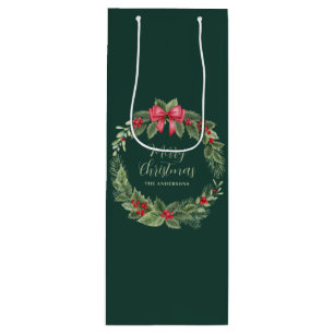 Sacola Para Vinho Nome da Terra do Natal Verde